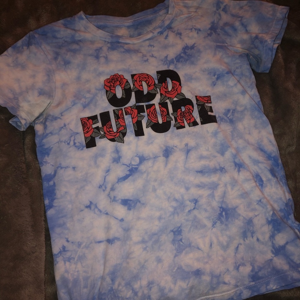 Blue and white tie dye Odd Future T- Shirt